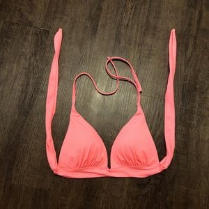 Victoria Secret Bikini Halter Top Coral Orange M